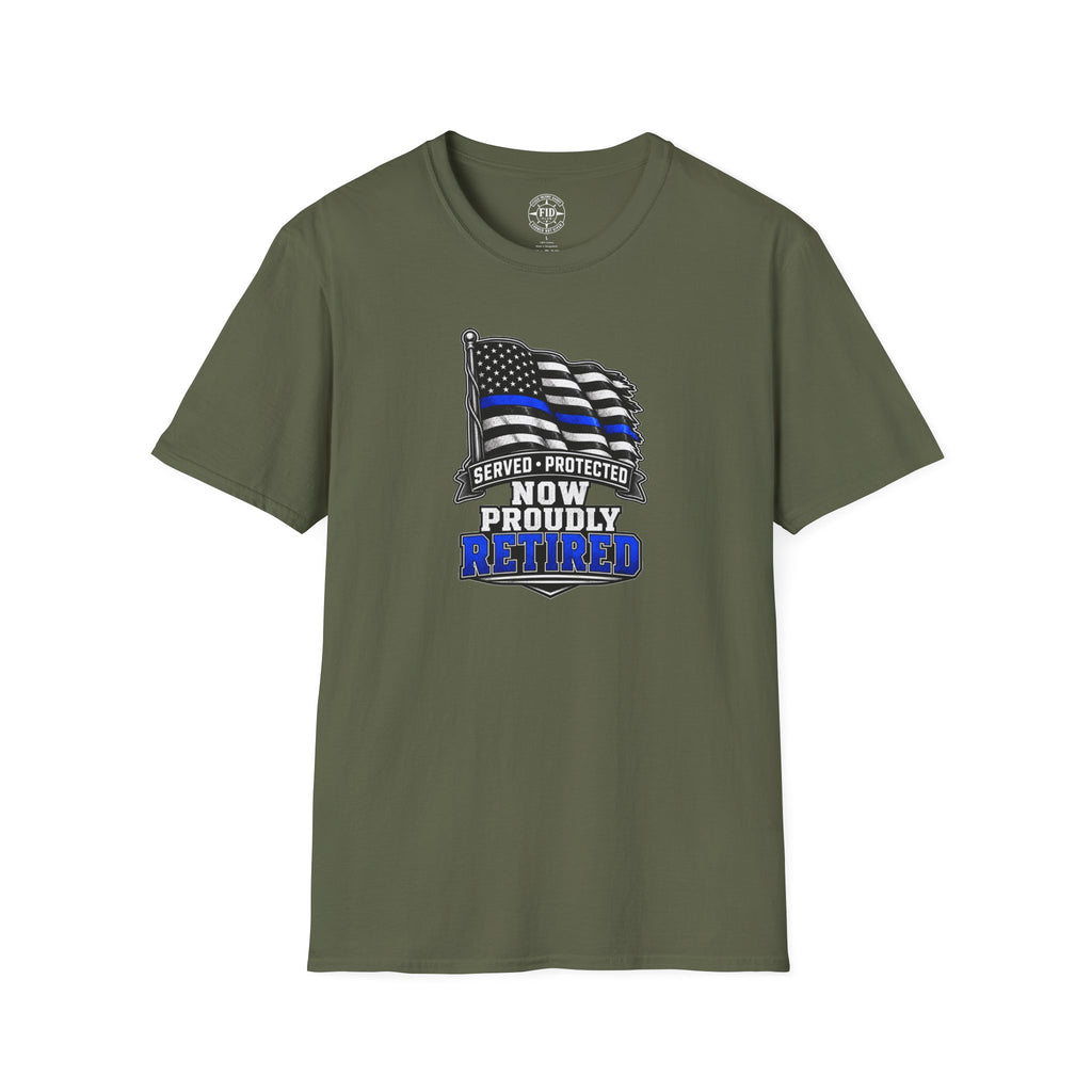 Served Protected Now Proudly Retired T-Shirt